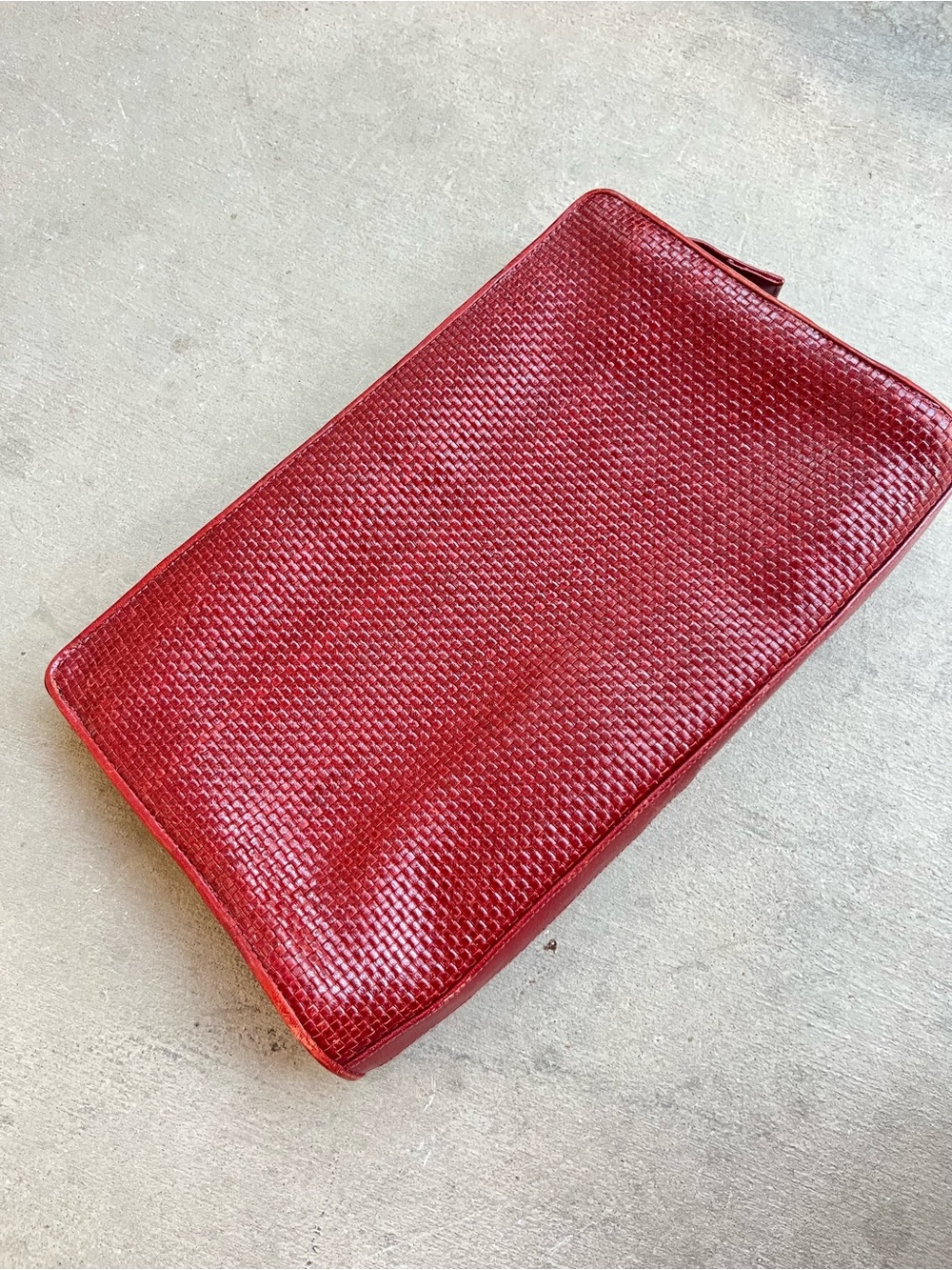 Vintage Meyers red leather clutch